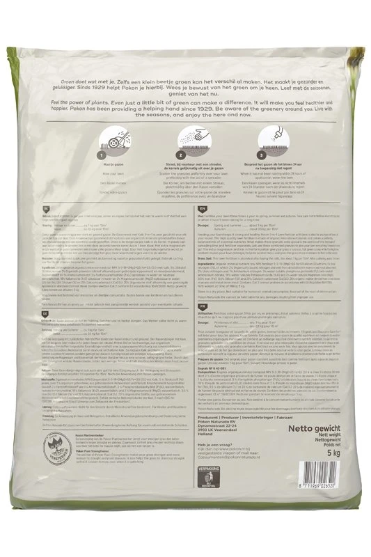 Pokon Gazonmest Met Kalk 5kg Voor 75m² - Image 2